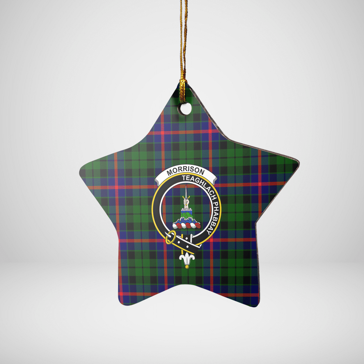 Clan Morrison Modern Tartan Crest Star Ceramic Ornament MS31 Morrison Modern Tartan Tartan Christmas   