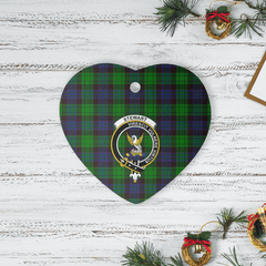 Clan Stewart Old Modern Tartan Crest Heart Ceramic Ornament HC15 Stewart Old Modern Tartan Tartan Christmas   