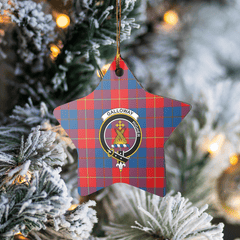 Clan Galloway Red Tartan Crest Star Ceramic Ornament JU62 Galloway Red Tartan Tartan Christmas   