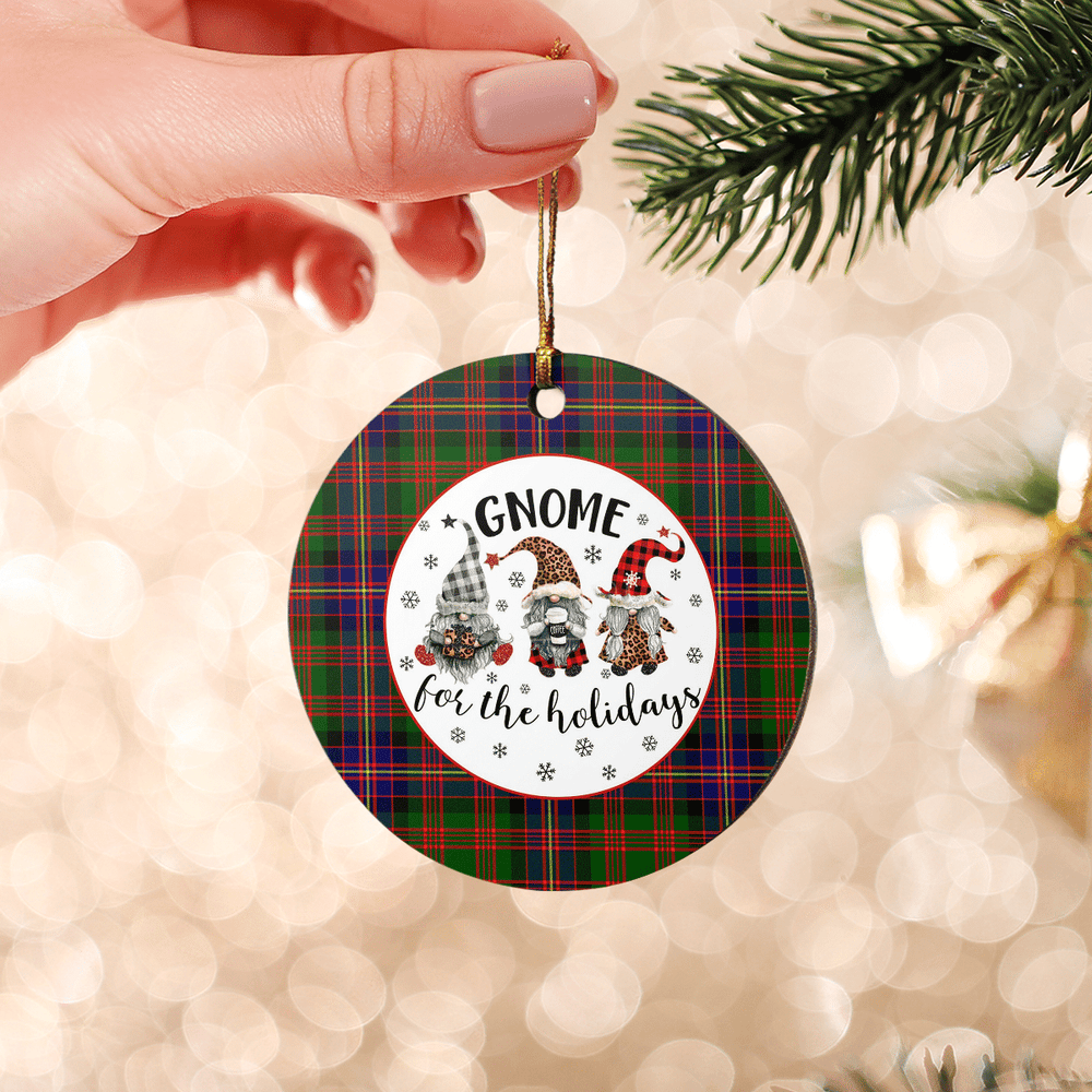 Clan Cochrane Modern Tartan Tartan Crest Gnome Round Ceramic Ornament PX40 Cochrane Modern Tartan Tartan Christmas   