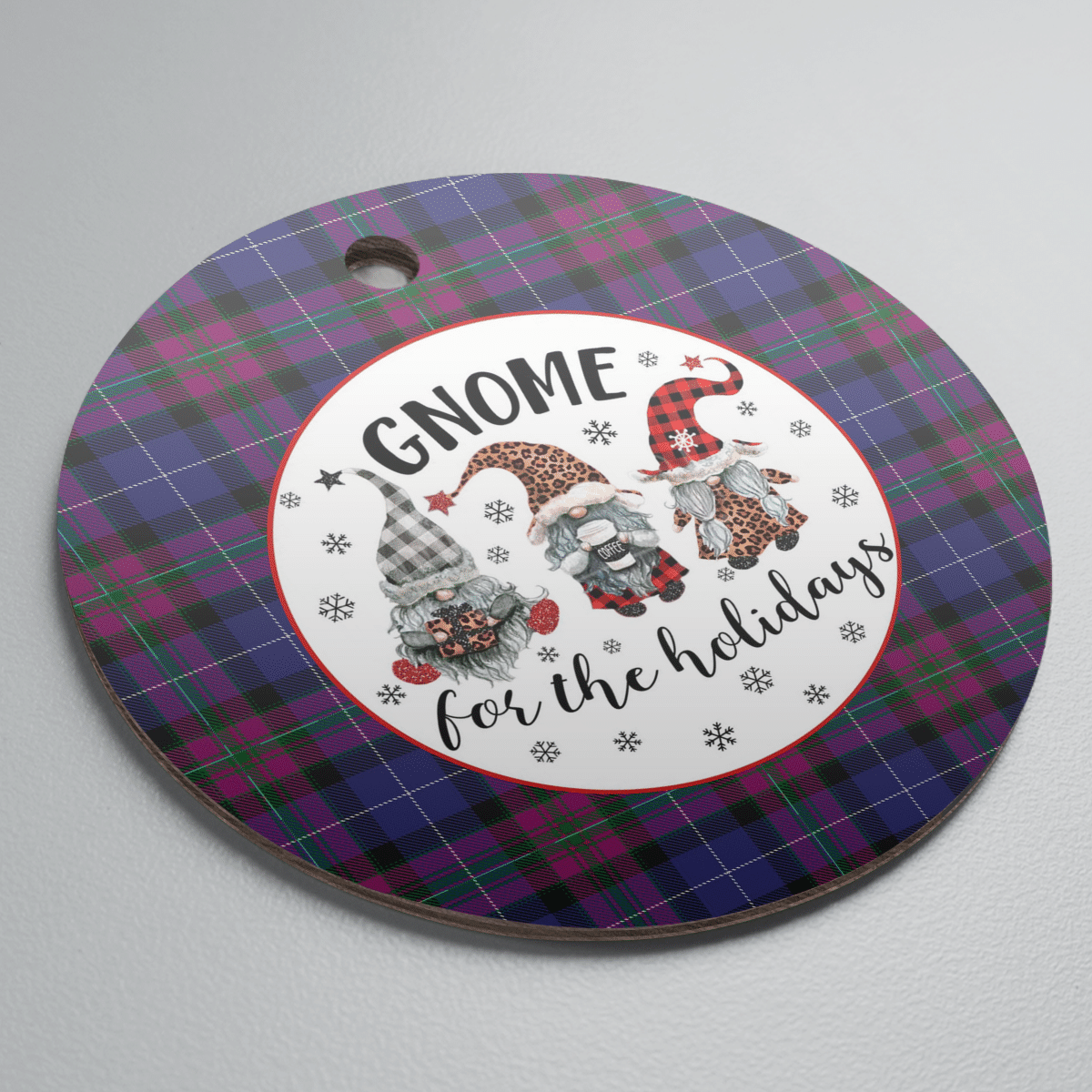 Clan Pride of Scotland Tartan Tartan Crest Gnome Round Ceramic Ornament HQ25 Pride of Scotland Tartan Tartan Christmas   