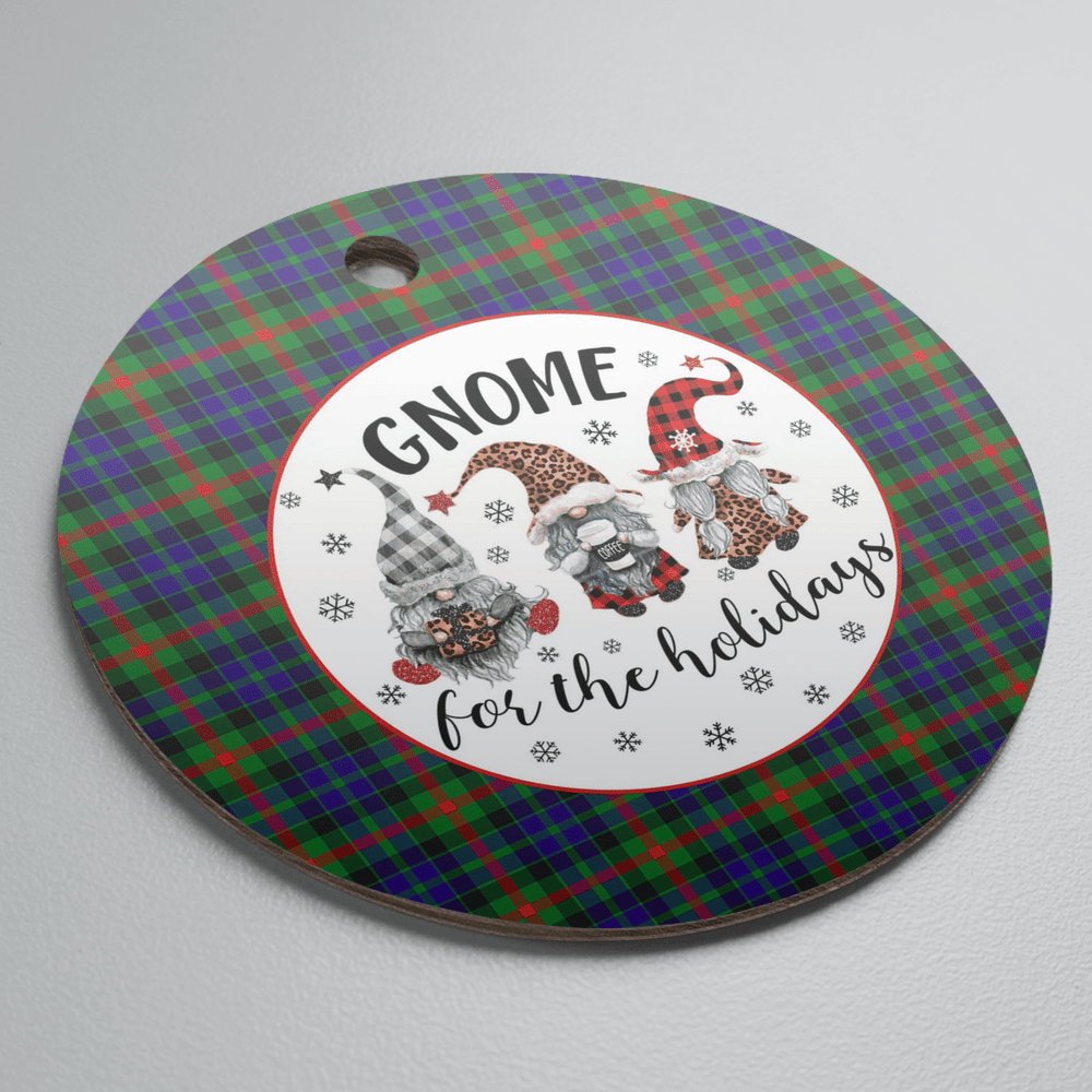 Clan Gunn Tartan Tartan Crest Gnome Round Ceramic Ornament TK24 Gunn Tartan Tartan Christmas   