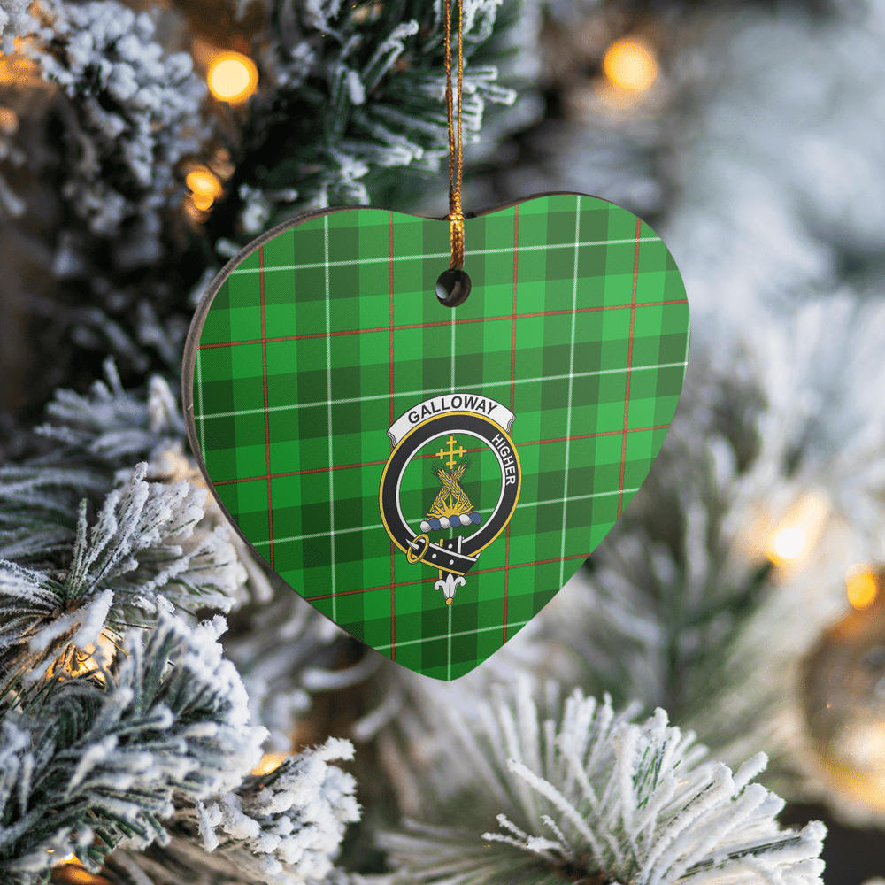Clan Galloway District Tartan Crest Heart Ceramic Ornament ZW37 Galloway District Tartan Tartan Christmas   