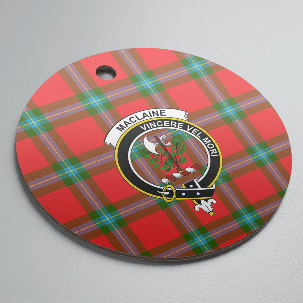 Clan MacLaine of Loch Buie Tartan Crest Round Ceramic Ornament YT24 MacLaine of Loch Buie Tartan Tartan Christmas   