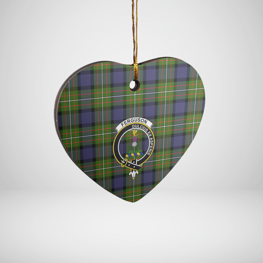 Clan Fergusson Modern Tartan Crest Heart Ceramic Ornament BI67 Fergusson Modern Tartan Tartan Christmas   