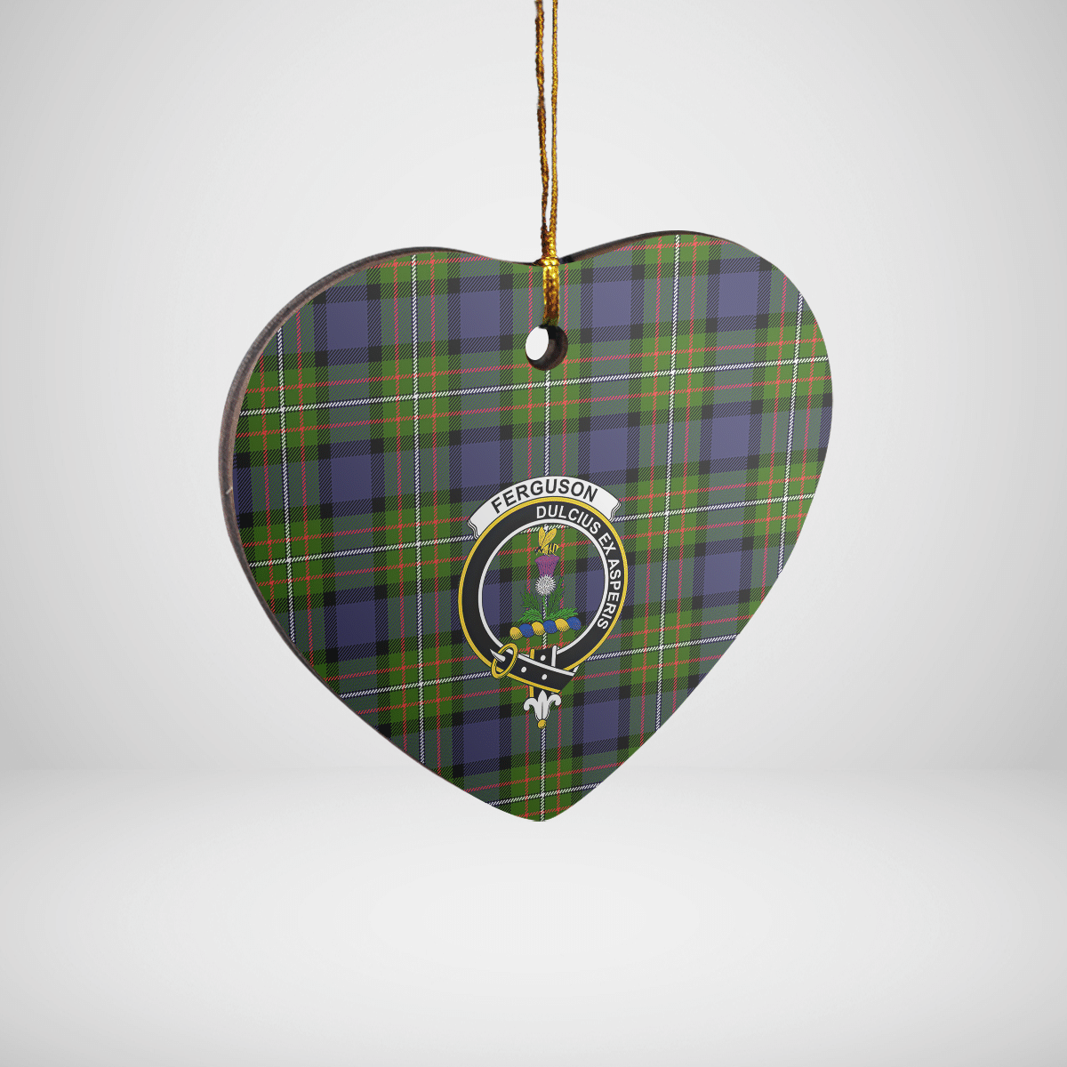 Clan Fergusson Modern Tartan Crest Heart Ceramic Ornament BI67 Fergusson Modern Tartan Tartan Christmas   