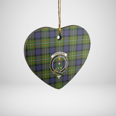 Clan Fergusson Modern Tartan Crest Heart Ceramic Ornament BI67 Fergusson Modern Tartan Tartan Christmas   