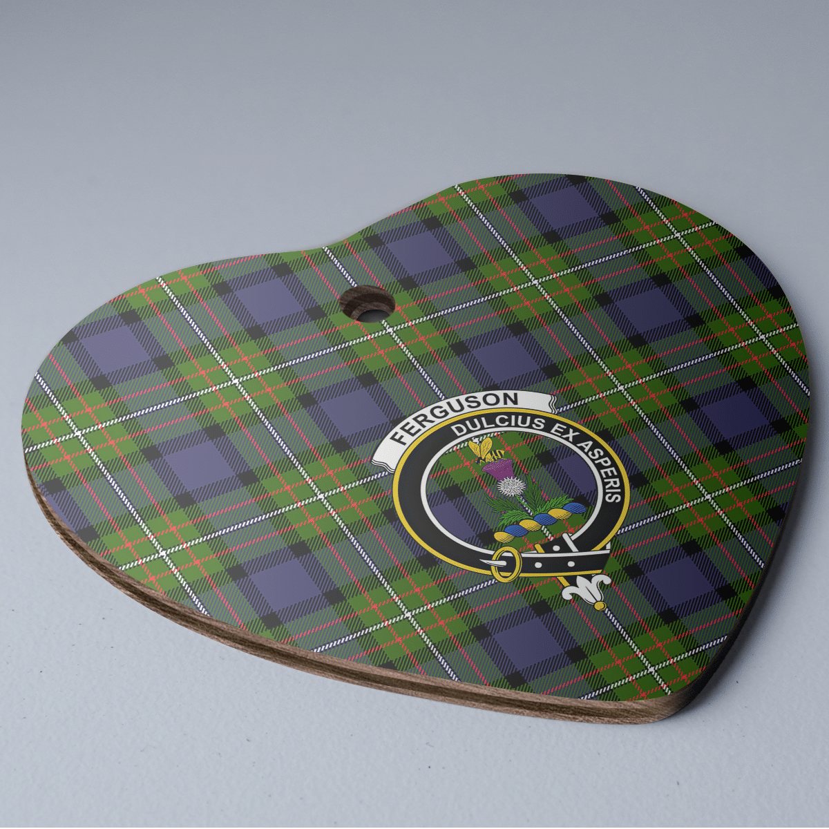 Clan Fergusson Modern Tartan Crest Heart Ceramic Ornament BI67 Fergusson Modern Tartan Tartan Christmas   