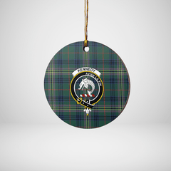Clan Kennedy Modern Tartan Crest Round Ceramic Ornament XU43 Kennedy Modern Tartan Tartan Christmas   