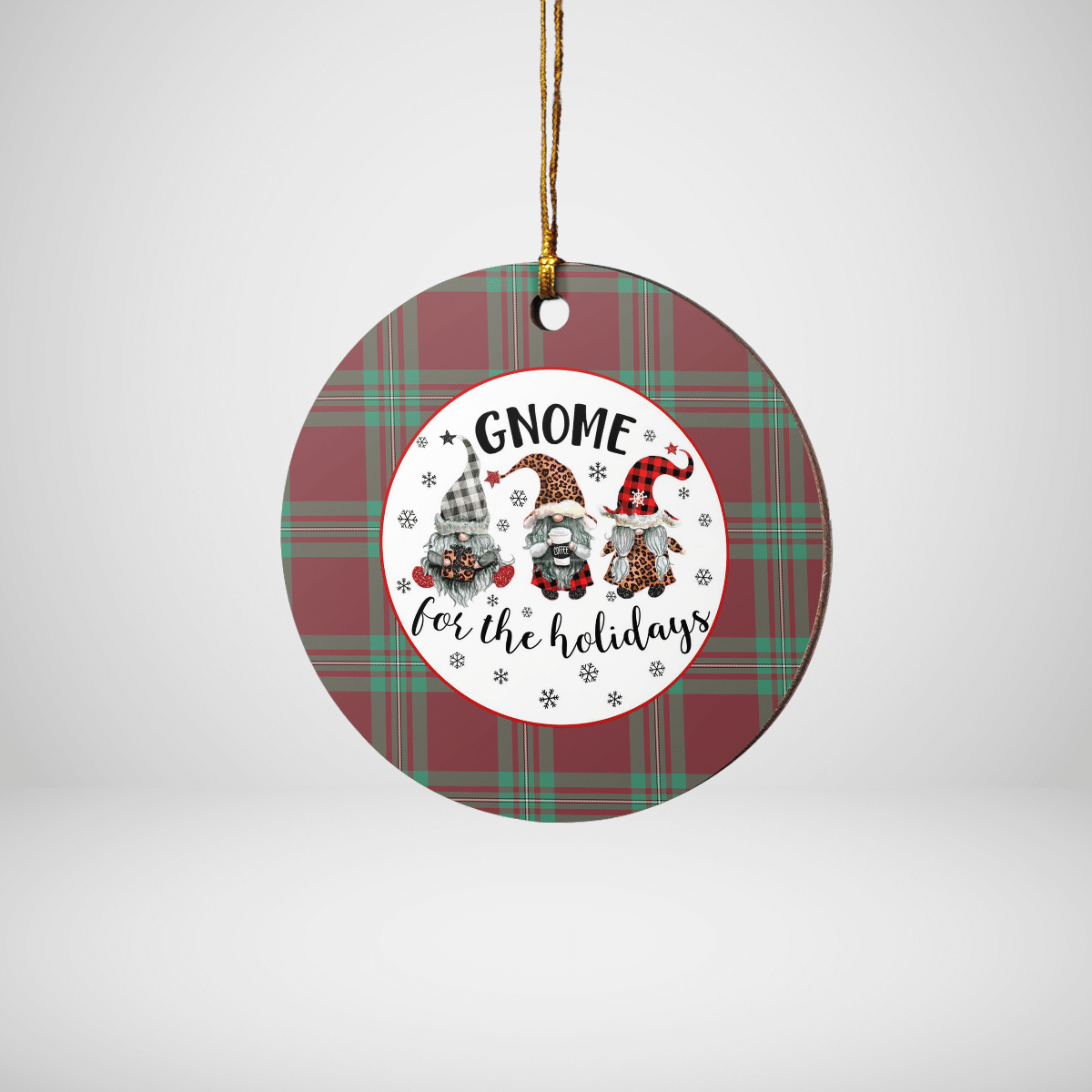 Clan MacGregor Hunting Ancient Tartan Tartan Crest Gnome Round Ceramic Ornament EK60 MacGregor Hunting Ancient Tartan Tartan Christmas   