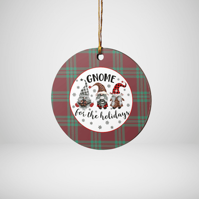 Clan MacGregor Hunting Ancient Tartan Tartan Crest Gnome Round Ceramic Ornament