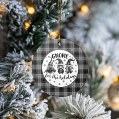 Clan Glen Tartan Tartan Crest Gnome Round Ceramic Ornament CR64 Glen Tartan Tartan Christmas   