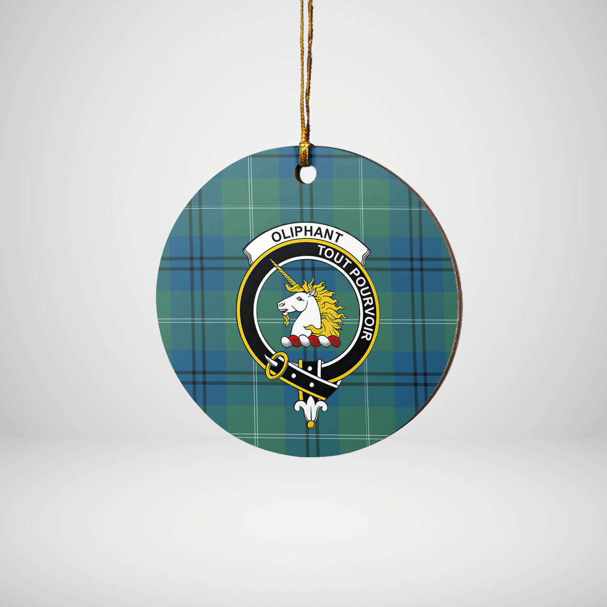 Clan Oliphant Ancient Tartan Crest Round Ceramic Ornament SI27 Oliphant Ancient Tartan Tartan Christmas   