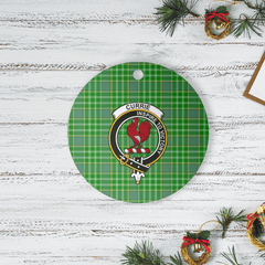 Clan Currie Tartan Crest Round Ceramic Ornament NP37 Currie Tartan Tartan Christmas   