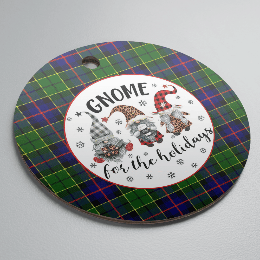 Clan Forsyth Modern Tartan Tartan Crest Gnome Round Ceramic Ornament MZ74 Forsyth Modern Tartan Tartan Christmas   