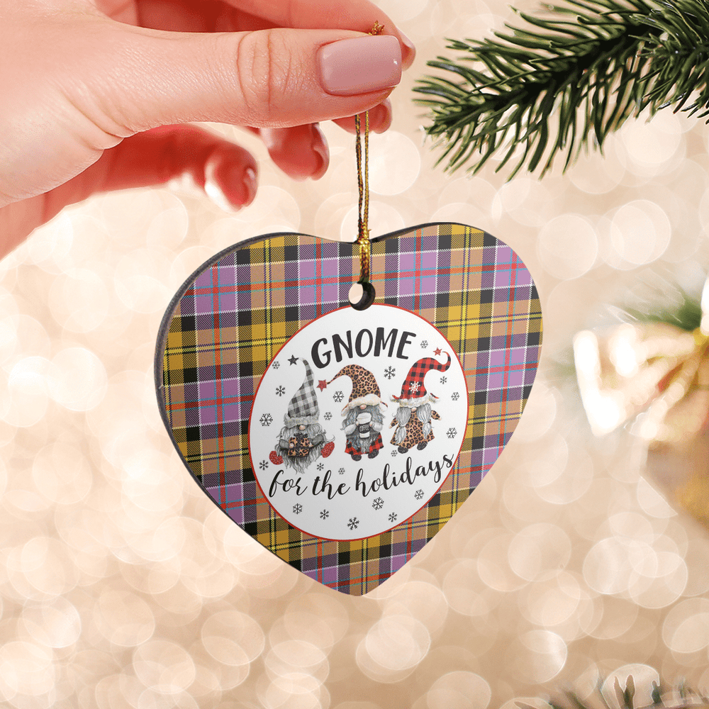 Clan Culloden Ancient Tartan Tartan Crest Gnome Heart Ceramic Ornament VK81 Culloden Ancient Tartan Tartan Christmas   