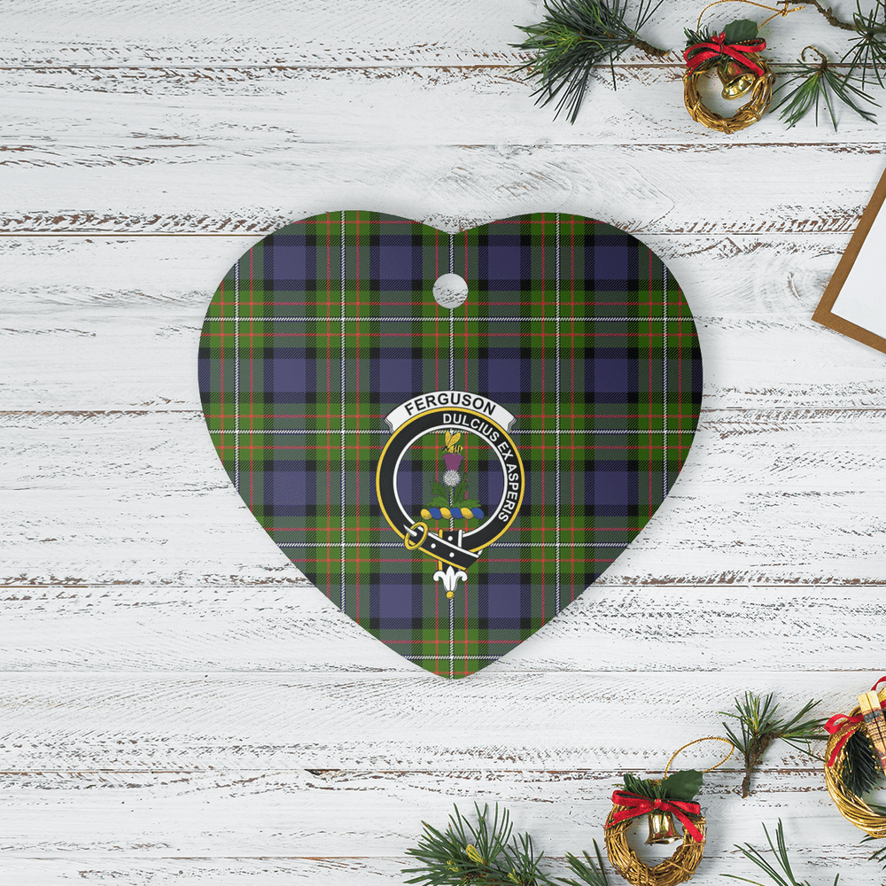 Clan Fergusson Modern Tartan Crest Heart Ceramic Ornament BI67 Fergusson Modern Tartan Tartan Christmas   