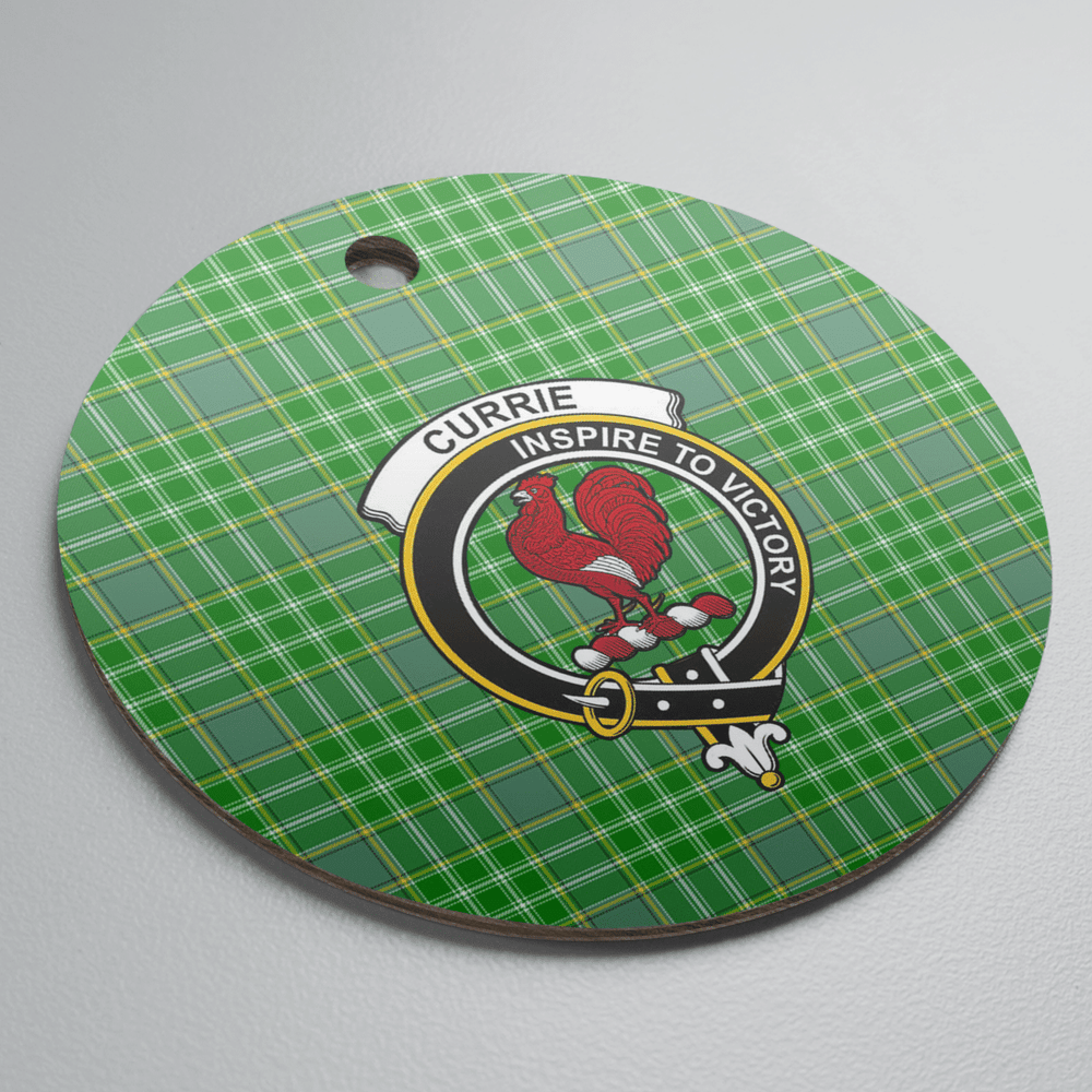 Clan Currie Tartan Crest Round Ceramic Ornament NP37 Currie Tartan Tartan Christmas   