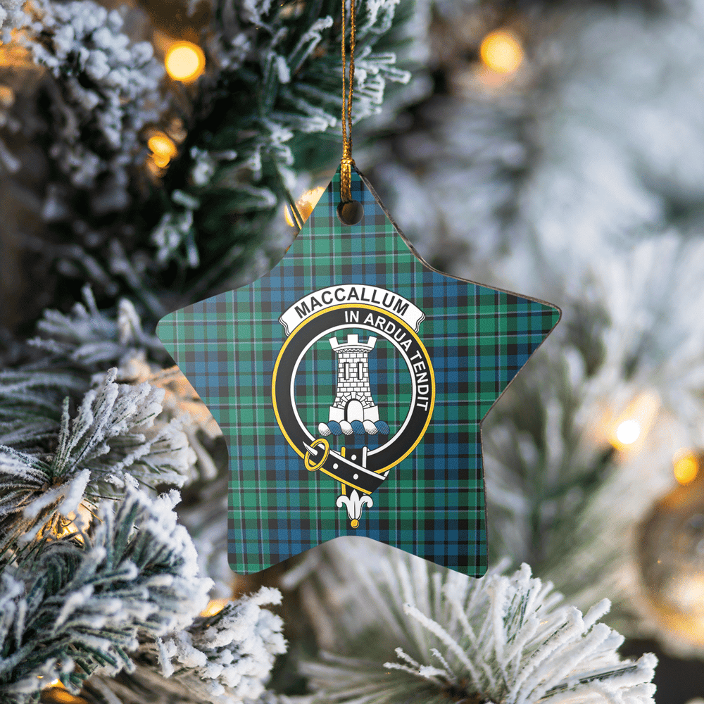 Clan MacCallum Ancient Tartan Crest Star Ceramic Ornament JA77 MacCallum Ancient Tartan Tartan Christmas   