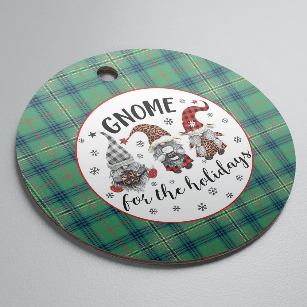 Clan Kennedy Ancient Tartan Tartan Crest Gnome Round Ceramic Ornament WP97 Kennedy Ancient Tartan Tartan Christmas   