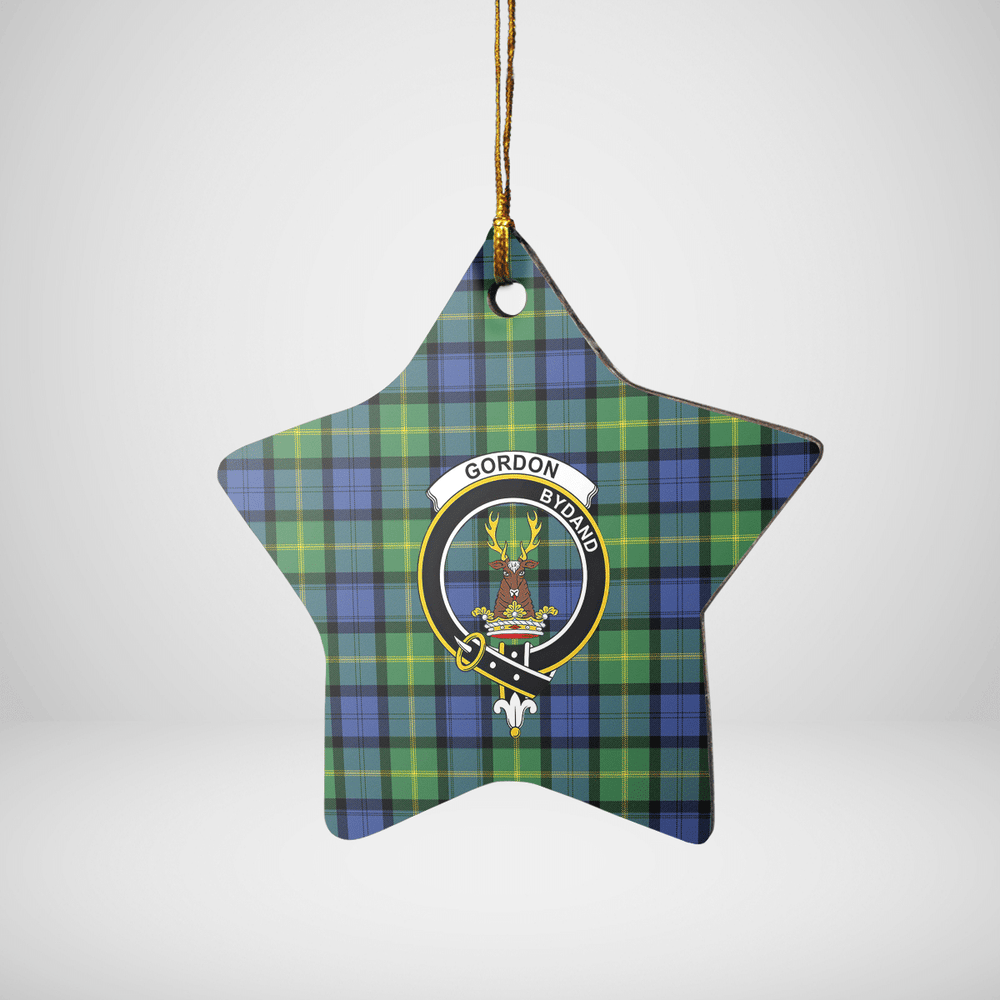 Clan Gordon Old Ancient Tartan Crest Star Ceramic Ornament FK26 Gordon Old Ancient Tartan Tartan Christmas   