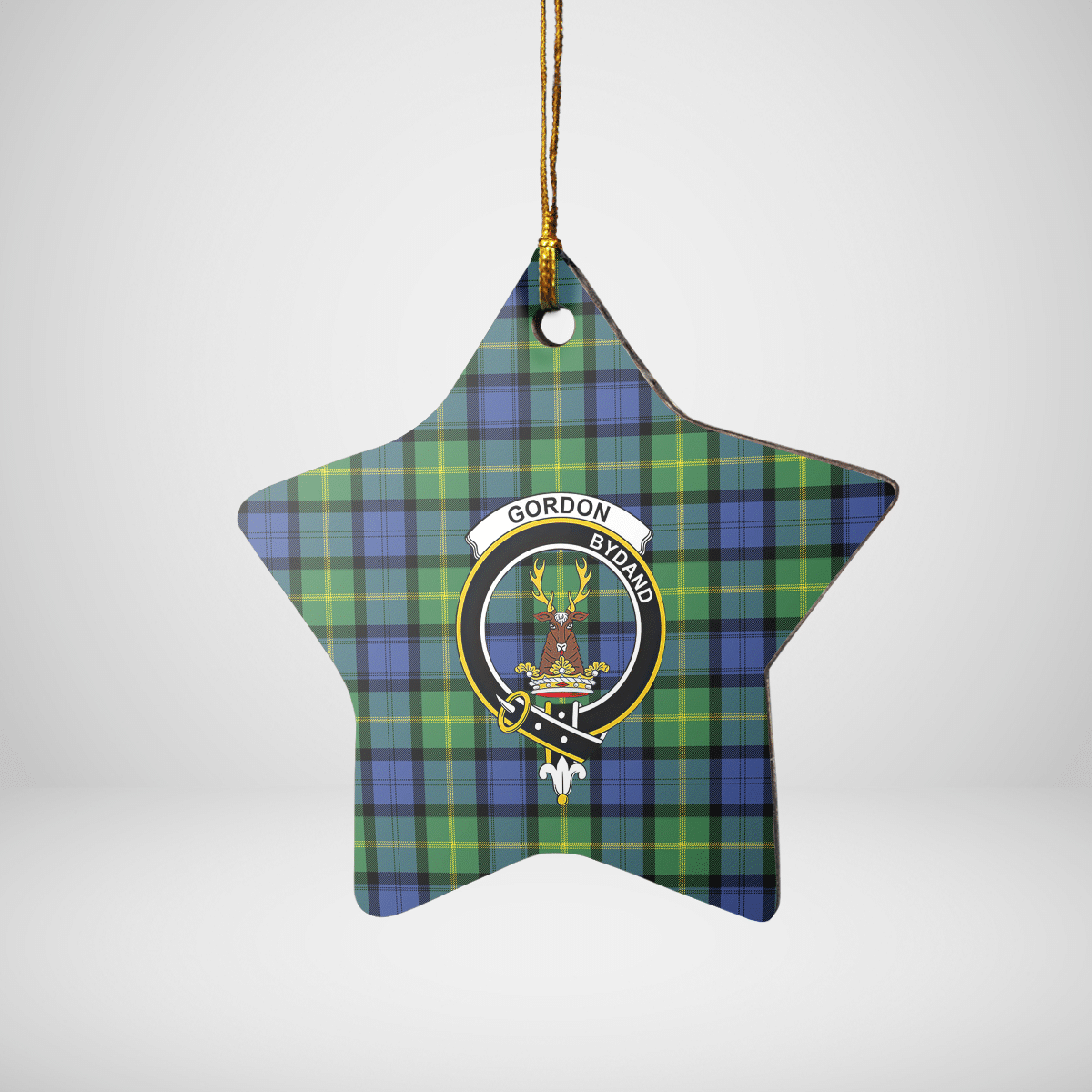 Clan Gordon Old Ancient Tartan Crest Star Ceramic Ornament FK26 Gordon Old Ancient Tartan Tartan Christmas   