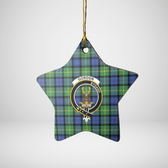 Clan Gordon Old Ancient Tartan Crest Star Ceramic Ornament FK26 Gordon Old Ancient Tartan Tartan Christmas   