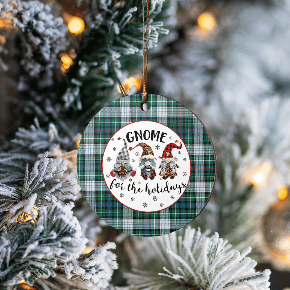 Clan MacKenzie Dress Ancient Tartan Tartan Crest Gnome Round Ceramic Ornament GZ59 MacKenzie Dress Ancient Tartan Tartan Christmas   