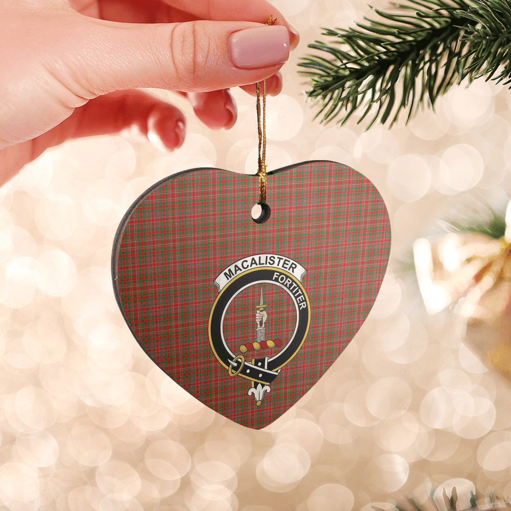 Clan MacAlister Tartan Crest Heart Ceramic Ornament DN70 MacAlister Tartan Tartan Christmas   