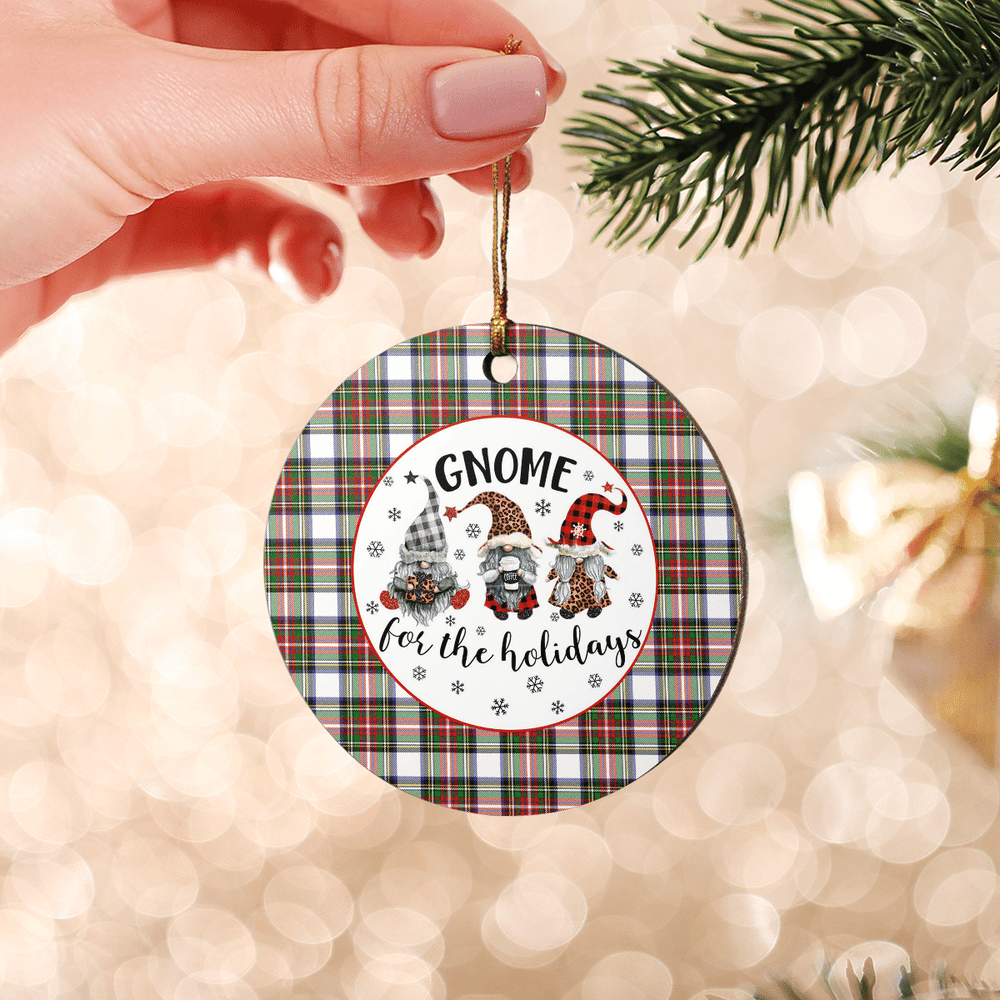 Clan Stewart Dress Modern Tartan Tartan Crest Gnome Round Ceramic Ornament KX99 Stewart Dress Modern Tartan Tartan Christmas   
