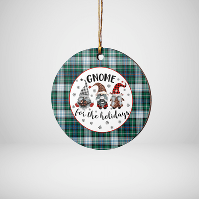 Clan MacKenzie Dress Ancient Tartan Tartan Crest Gnome Round Ceramic Ornament