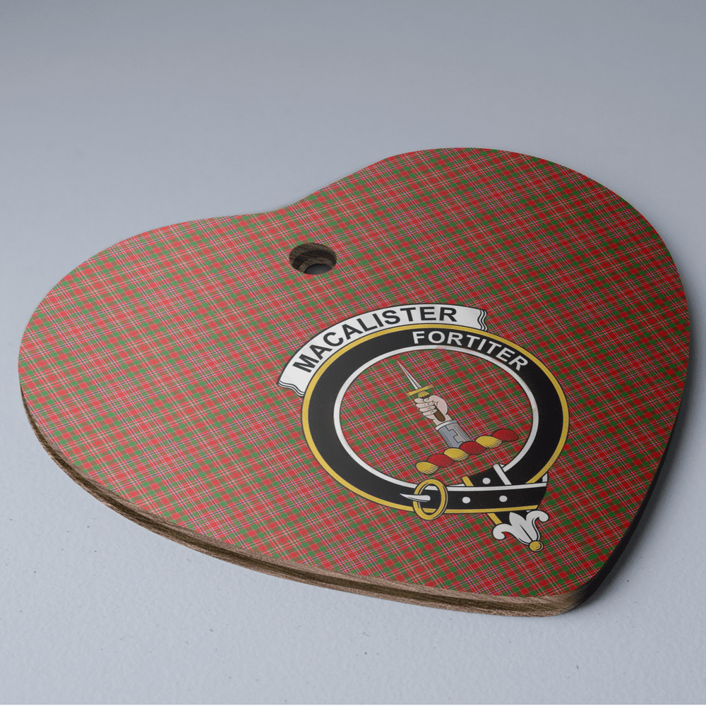 Clan MacAlister Tartan Crest Heart Ceramic Ornament DN70 MacAlister Tartan Tartan Christmas   