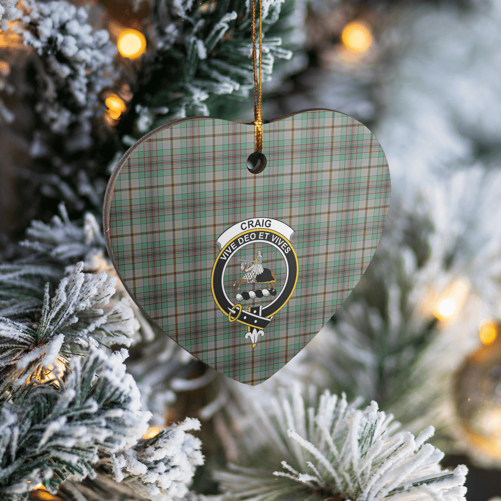Clan Craig Tartan Crest Heart Ceramic Ornament SH49 Craig Tartan Tartan Christmas   