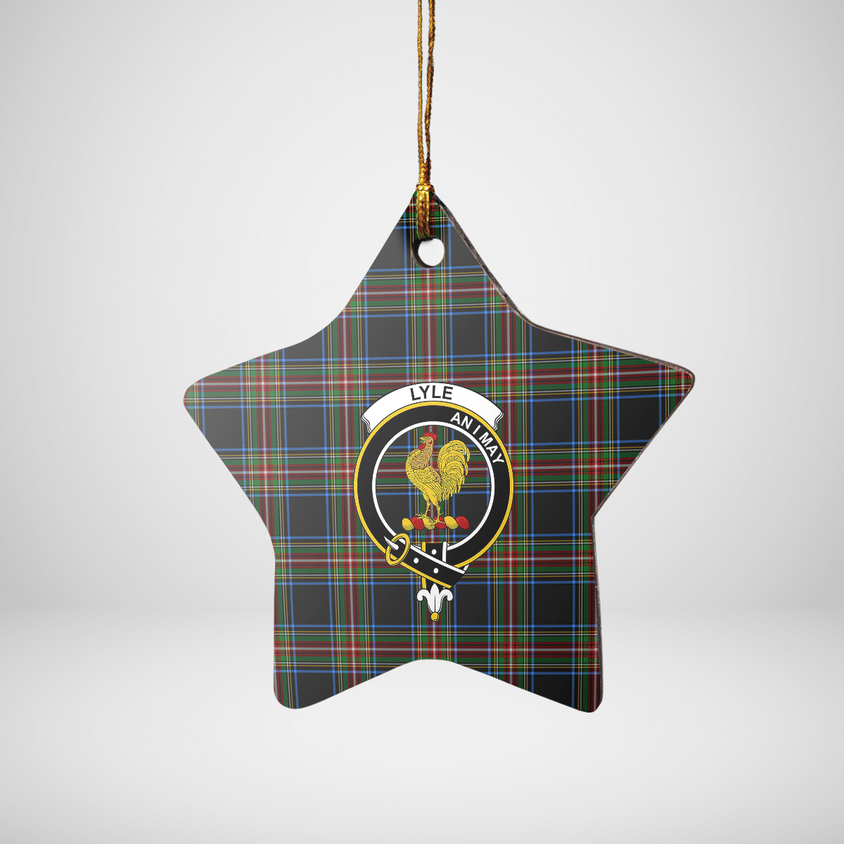 Clan Lyle Tartan Crest Star Ceramic Ornament WS86 Lyle Tartan Tartan Christmas   