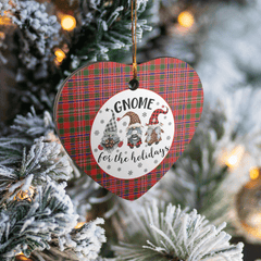 Clan MacAlister Modern Tartan Tartan Crest Gnome Heart Ceramic Ornament GZ16 MacAlister Modern Tartan Tartan Christmas   