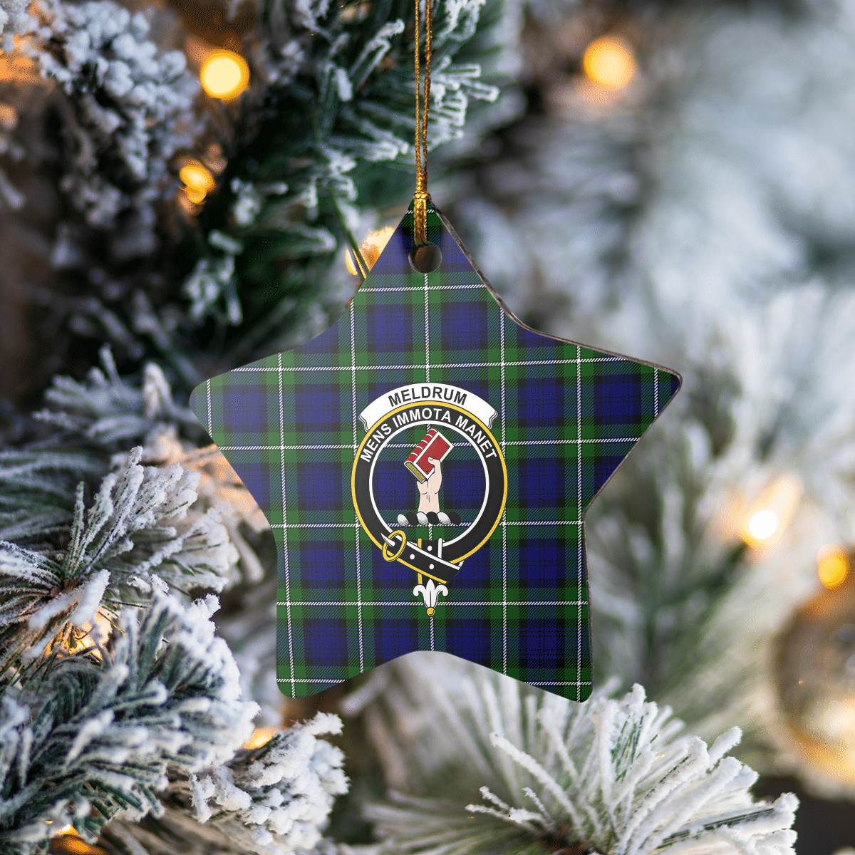 Clan Meldrum Forbes Tartan Crest Star Ceramic Ornament JT90 Meldrum Forbes Tartan Tartan Christmas   