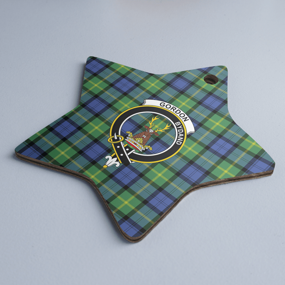 Clan Gordon Old Ancient Tartan Crest Star Ceramic Ornament FK26 Gordon Old Ancient Tartan Tartan Christmas   