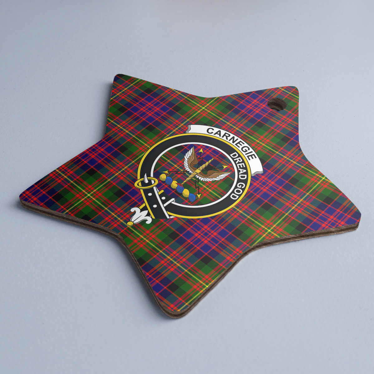 Clan Carnegie Modern Tartan Crest Star Ceramic Ornament MB35 Carnegie Modern Tartan Tartan Christmas   