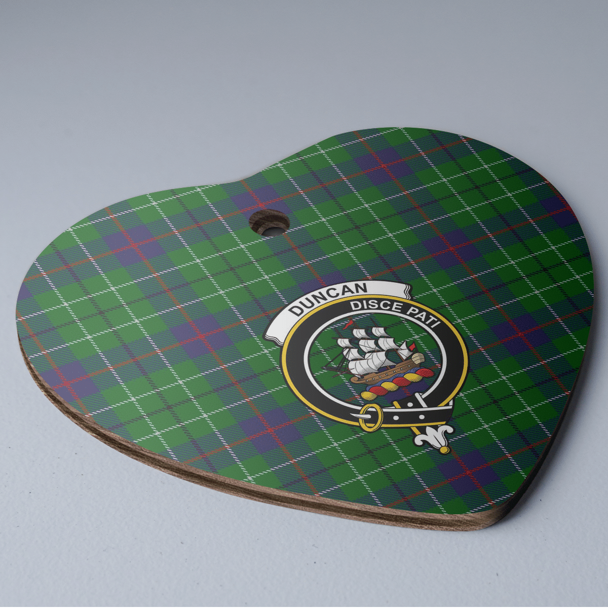 Clan Duncan Modern Tartan Crest Heart Ceramic Ornament LX51 Duncan Modern Tartan Tartan Christmas   