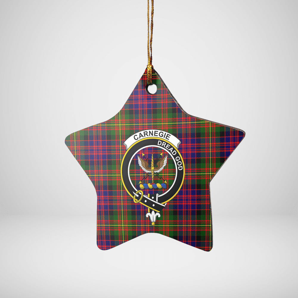 Clan Carnegie Modern Tartan Crest Star Ceramic Ornament MB35 Carnegie Modern Tartan Tartan Christmas   