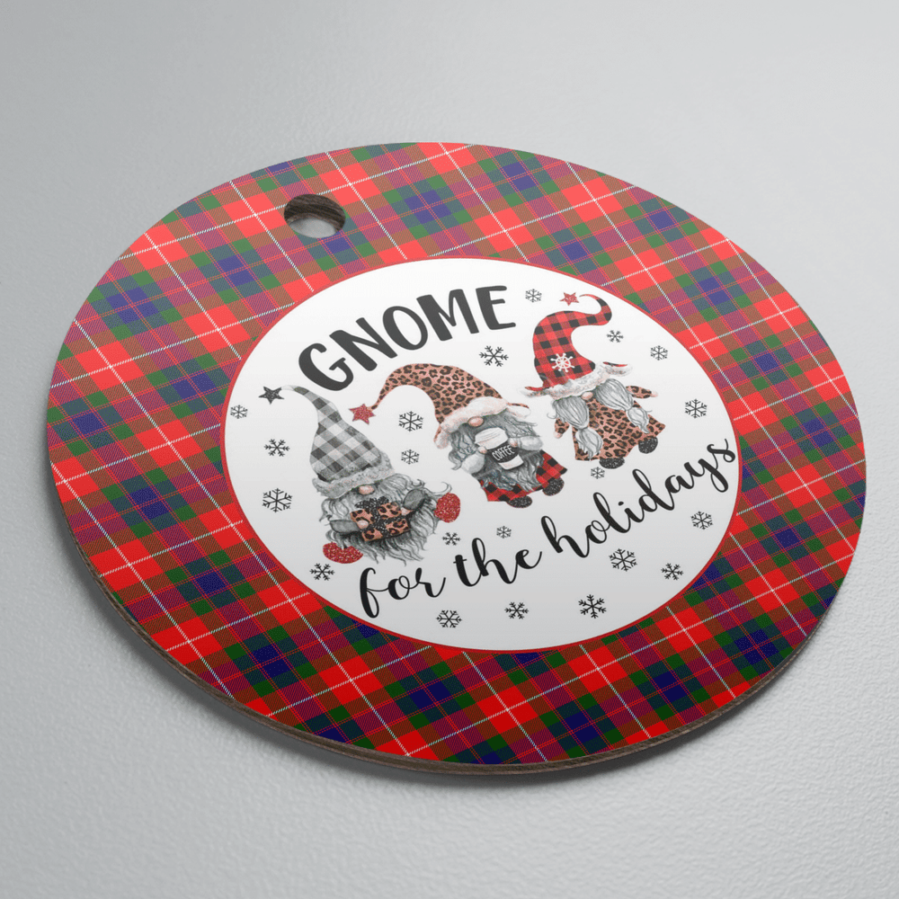 Clan Fraser Lovat Modern Tartan Tartan Crest Gnome Round Ceramic Ornament BL92 Fraser Lovat Modern Tartan Tartan Christmas   