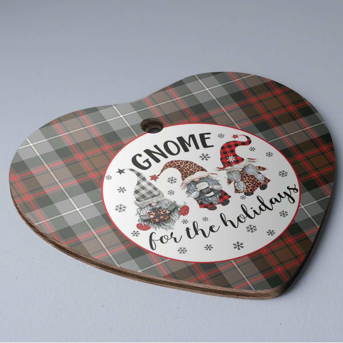 Clan MacRae Hunting Weathered Tartan Tartan Crest Gnome Heart Ceramic Ornament VA78 MacRae Hunting Weathered Tartan Tartan Christmas   