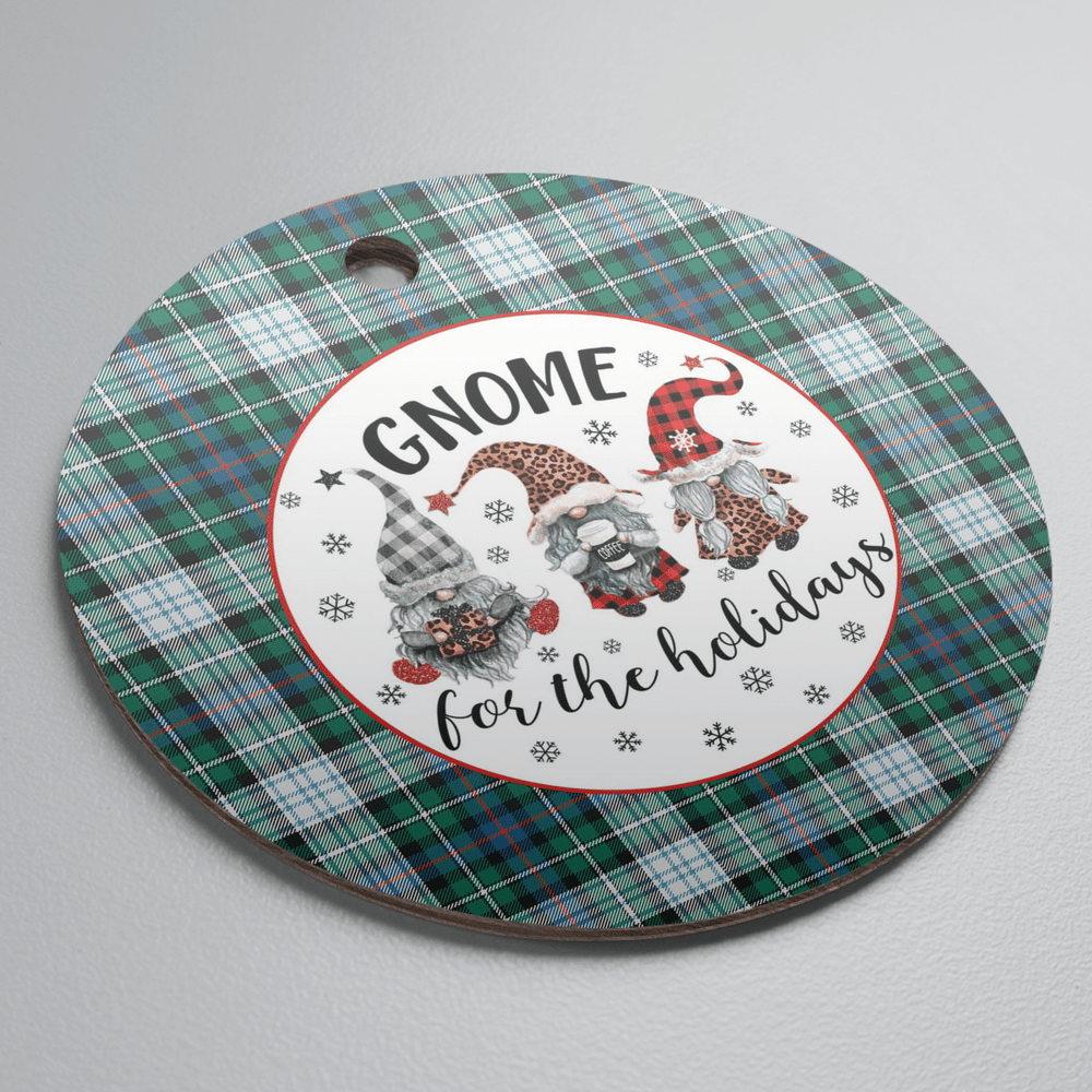 Clan MacKenzie Dress Ancient Tartan Tartan Crest Gnome Round Ceramic Ornament GZ59 MacKenzie Dress Ancient Tartan Tartan Christmas   