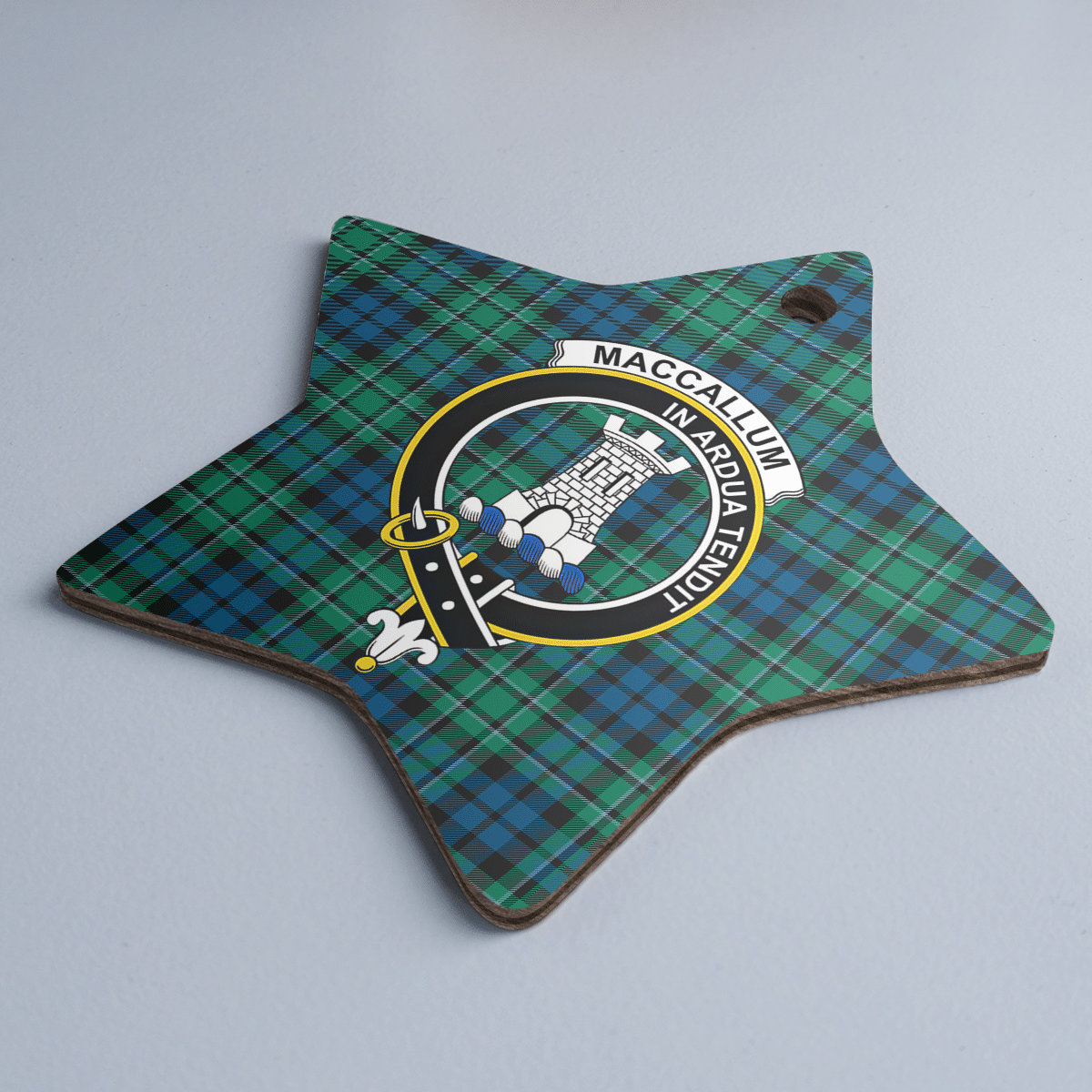 Clan MacCallum Ancient Tartan Crest Star Ceramic Ornament JA77 MacCallum Ancient Tartan Tartan Christmas   
