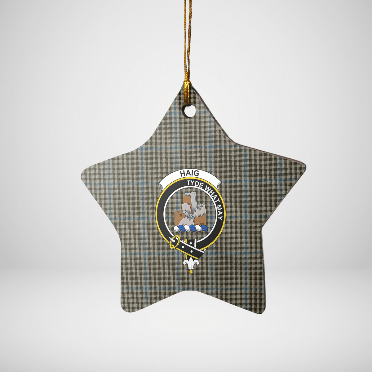 Clan Haig Check Tartan Crest Star Ceramic Ornament OH61 Haig Check Tartan Tartan Christmas   