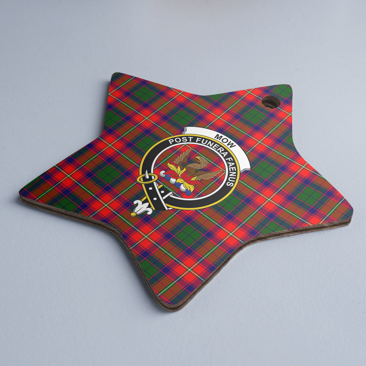 Clan Mow (Roxburgh) Tartan Crest Star Ceramic Ornament HL67 Mow (Roxburgh) Tartan Tartan Christmas   