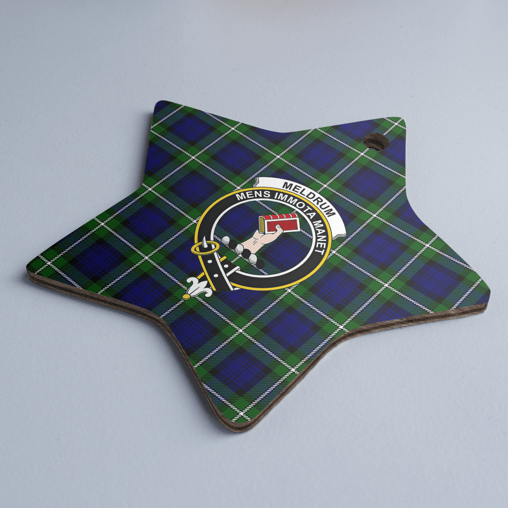 Clan Meldrum Forbes Tartan Crest Star Ceramic Ornament JT90 Meldrum Forbes Tartan Tartan Christmas   