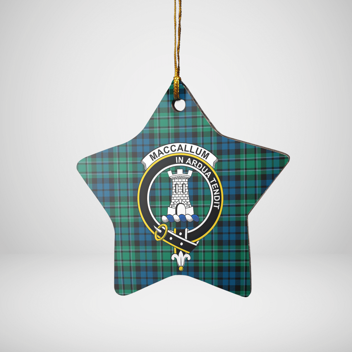 Clan MacCallum Ancient Tartan Crest Star Ceramic Ornament JA77 MacCallum Ancient Tartan Tartan Christmas   
