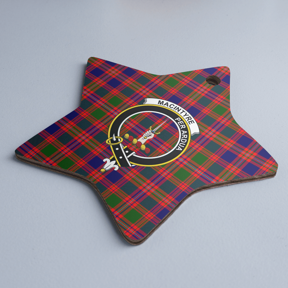 Clan MacIntyre Modern Tartan Crest Star Ceramic Ornament MI80 MacIntyre Modern Tartan Tartan Christmas   