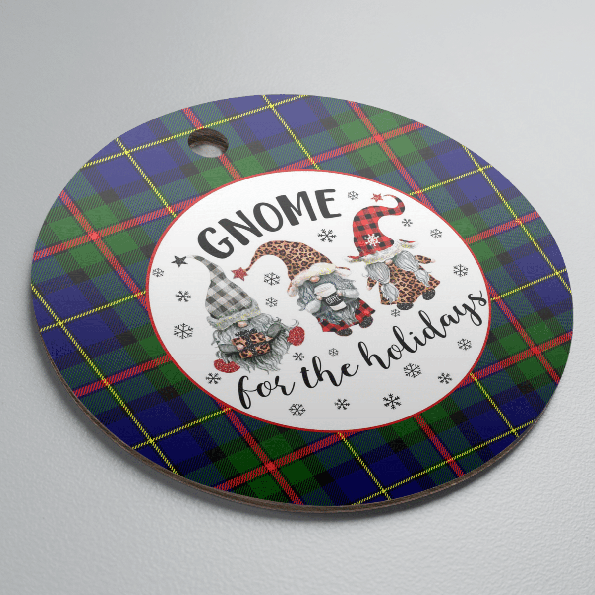 Clan MacLeod of Harris Modern Tartan Tartan Crest Gnome Round Ceramic Ornament CC37 MacLeod of Harris Modern Tartan Tartan Christmas   